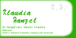 klaudia hanzel business card